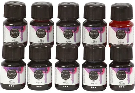 Flytande akvarellfärg, ass. färger, 30 ml/10 st.